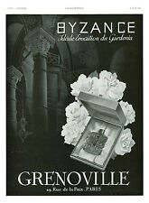 Publicité ancienne parfum Byzance Grenoville 1939 issue de magazine