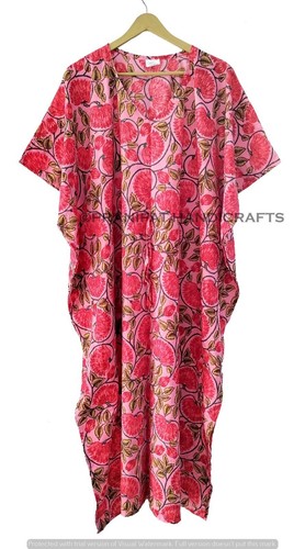 Robe longue maxi caftan rose