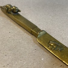 Coupe Papier Bronze Scarabée Souris Rat Insecte Rongeur