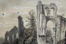 Dessin ancien paysage original