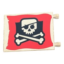 LEGO drapeau pirate blanc/rouge 2525px6 pièce 6×5 lot bateau 7075 7073