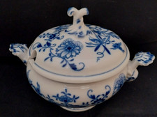 MEISSEN - SAXE - SOUPIERE Décor à l'OIGNON BLEU en Porcelaine , LEGUMIER COUVERT