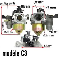 Carburateur piece tondeuse motoculteur moteur 4tps  dim s photo entraxe 43mm  C3