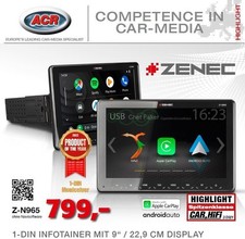 Autoradio ZENEC Z-N965 1-Din, système multimédia, DAB+, Bluetooth, USB,...