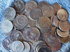 Lot de 40 pièces de monnaie françaises 5 francs Commémoratives 