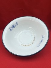 Grand Cuvette Bassine de Toilette Ancienne en Tôle émaillée Décor Bleu Vintage