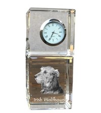 Lévrier irlandais horloge en cristal avec chien Art-Dog