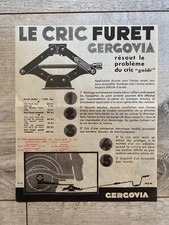 Ancienne Brochure Publicitaire Automobile le cric furet Gergovia