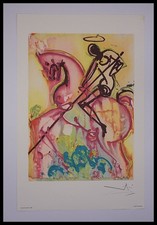 Salvador DALI : Saint Georges, les chevaux de Dali, lithographie signée 1983