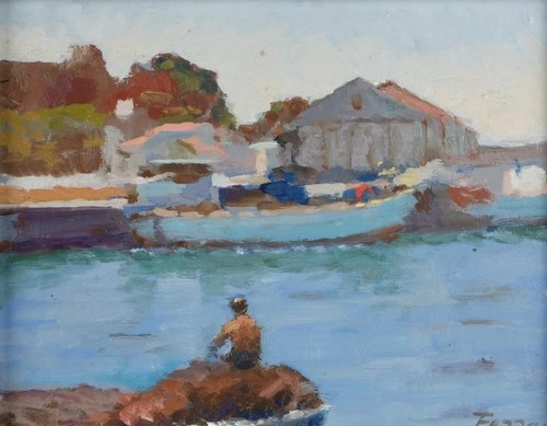 Tableau ancien huile paysage - ancien,