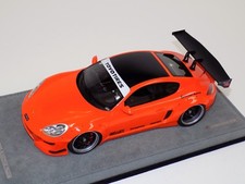 1/18 Modèles AB Porsche Cayman Rocket Bunny Orange Brillant Sur Base Alcantara A