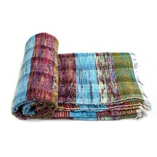 Tapis de sol rectangulaire en chiffon Chindi 4x6, magnifiquement fait,...