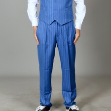 Hommes Bouffant Rayé Costume