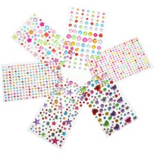  Autocollants artisanaux auto-adhésifs, 6 feuilles, autocollants de pierres