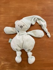 Doudou Peluche OURS NATTOU COLLECTION "LAPIDOU" VERT MENTHE Bonnet 30 Cm