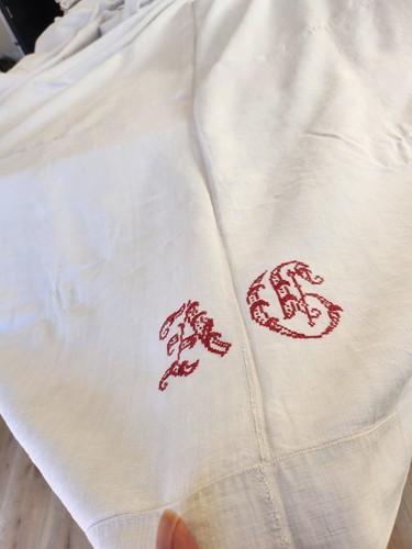 Ancien grand drap toile