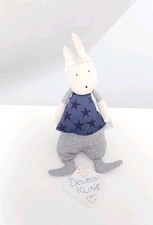 Peluche/Doudou Aimé Et Céleste Lapin Beige Bleu Rayé Étoiles 30cm - Moulin Roty