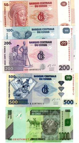 Lot set serie billets congo - 5,