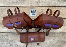 Selle de moto en cuir 3 sacs 2