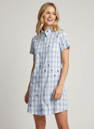 Robe chemise chipie bleue - robe,