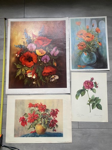 Belles lithographies fleurs - 9,