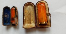 LOT DE 2 FUME CIGARE/CIGARETTE AMBRE ET OR - AVEC ECRIN