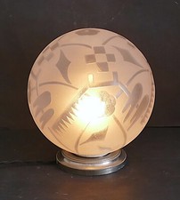 LAMPE ART DÉCO Globe verre