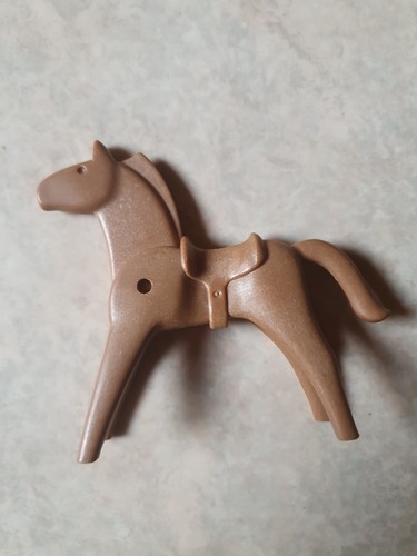 Cheval marron selle beige - cheval,