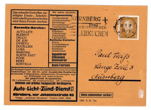 Weimar carte publicitaire - carte,