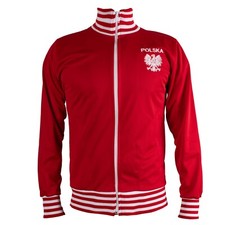 Classique Pologne Polska Rétro Football Rouge Veste Zippée Homme Vintage Sport