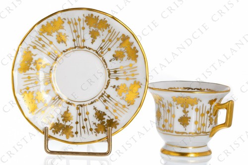 Tasse moka fleurs or - tasse,