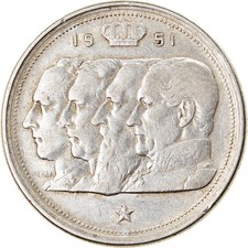 Monnaie, Belgique, 100 Francs, 100 Frank, 1951, TTB, Argent, KM:139.1