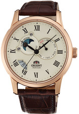 ORIENT Sun Moon V2 ET0T001W cadran blanc cristal saphir date jour fabriqué...