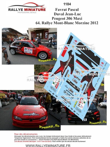 Decals ref 1184 peugeot - 1/43,