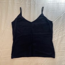 DEBARDEUR TOP A BRETELLES 100% PUR CACHEMIRE BLEU MARINE ÉRIC BOMPARD T. M