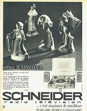 Publicité Advertising 108 1962   radio télévision éléctrophone Schneider MF