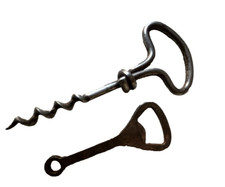 Ancien tire bouchon fer forgé  époque 1900 + Décapsuleur