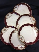 Lot 6 Sous Tasses Sarreguemines Porcelaine Opaque Modele Bourgogne 19