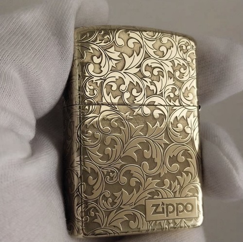 Rare zippo gold floral - zippo, scroll