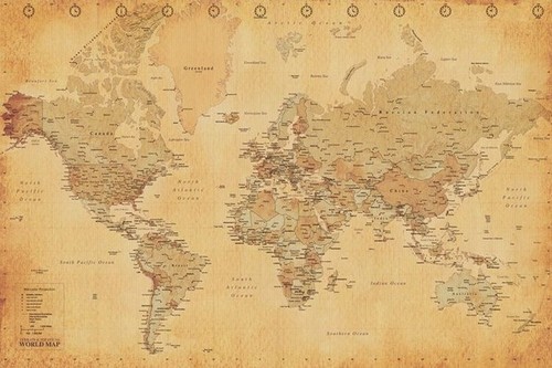 World map carte monde - world, du