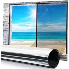 Film Miroir Fenêtre 60 * 200cm sans Tain Auto-Adhésif Protection anti regard UV