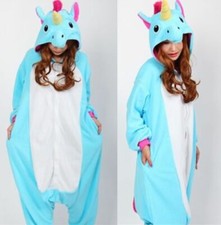 Pyjama LICORNE BLEUE TURQUOISE Déguisement Kigurumi Taille L NEUF - envoi France