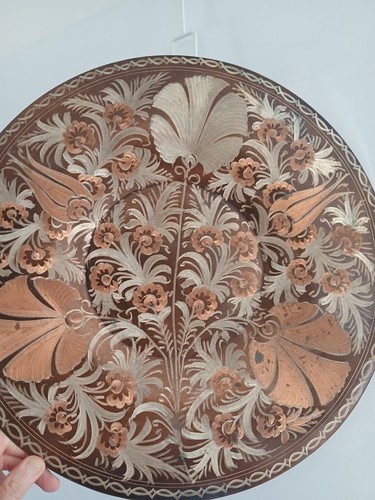 Assiette décorative cuivre - décorative,
