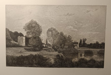 EAU FORTE - Corot - L'étang