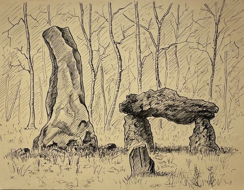 Menhir dolmen bois de - bois,