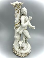 Bougeoir porcelaine blanc & or