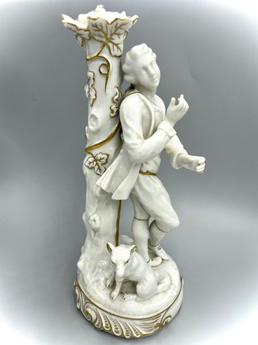 Bougeoir porcelaine blanc or - porcelaine,