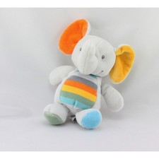 Doudou éléphant gris orange