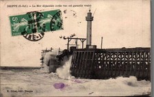 *76489 cpa 76 Dieppe - la mer démontée ..
