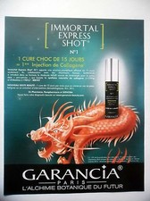 PUBLICITE-ADVERTISING :  GARANCIA Immortal Express Shot  2015 Dragon,Cosmétique